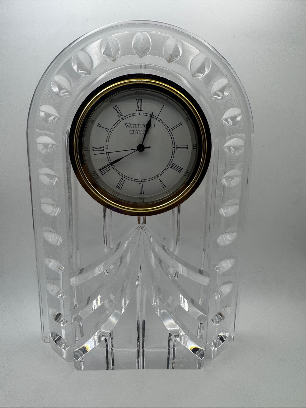 Waterford Crystal Metropolitan Clock Art Deco Stepped Medium - Mantel Desk Style